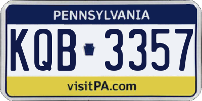 PA license plate KQB3357