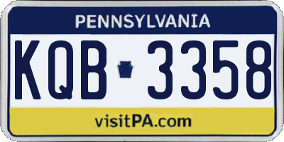 PA license plate KQB3358