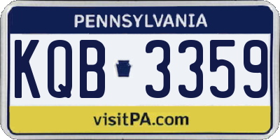 PA license plate KQB3359