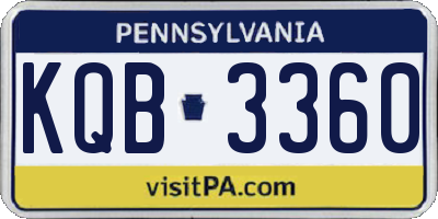 PA license plate KQB3360
