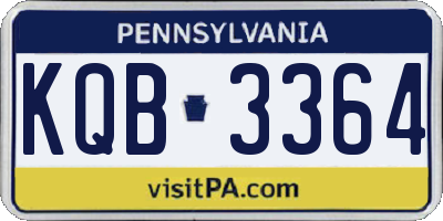 PA license plate KQB3364