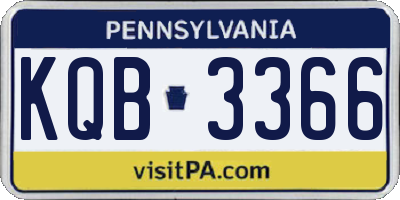 PA license plate KQB3366