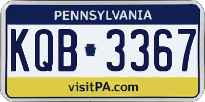 PA license plate KQB3367