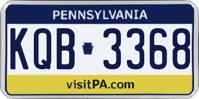 PA license plate KQB3368