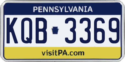PA license plate KQB3369