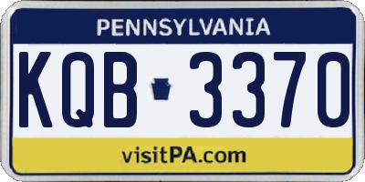 PA license plate KQB3370