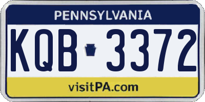 PA license plate KQB3372