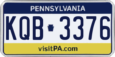 PA license plate KQB3376