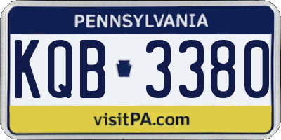 PA license plate KQB3380