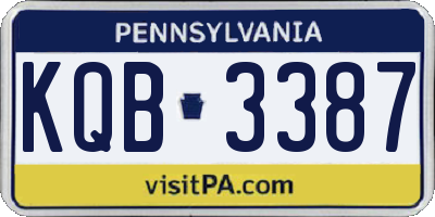PA license plate KQB3387