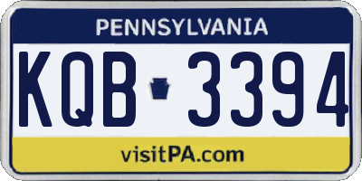 PA license plate KQB3394