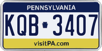 PA license plate KQB3407
