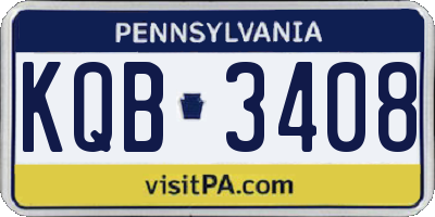 PA license plate KQB3408