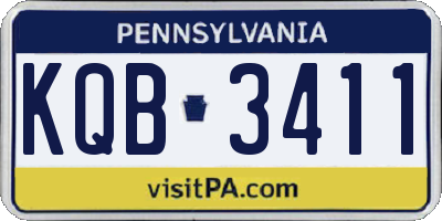 PA license plate KQB3411