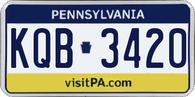 PA license plate KQB3420