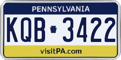 PA license plate KQB3422