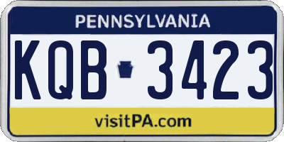 PA license plate KQB3423
