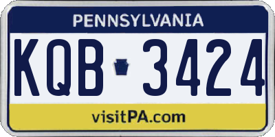 PA license plate KQB3424