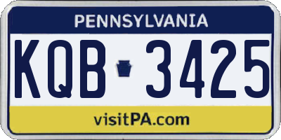 PA license plate KQB3425