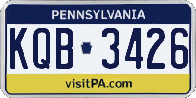 PA license plate KQB3426