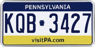 PA license plate KQB3427