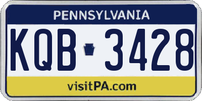 PA license plate KQB3428