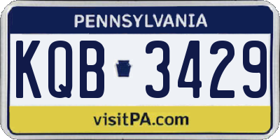 PA license plate KQB3429