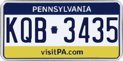 PA license plate KQB3435