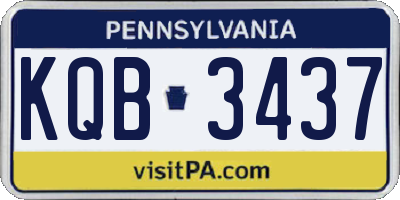 PA license plate KQB3437