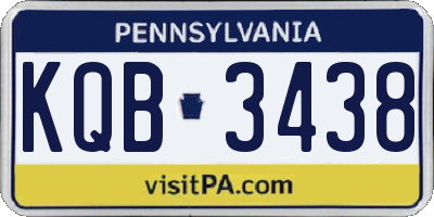 PA license plate KQB3438