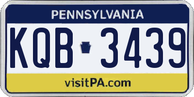 PA license plate KQB3439