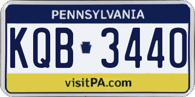 PA license plate KQB3440