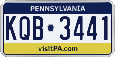 PA license plate KQB3441
