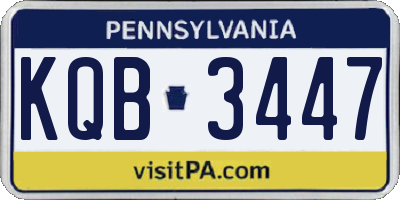 PA license plate KQB3447