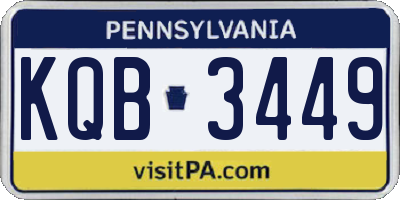 PA license plate KQB3449