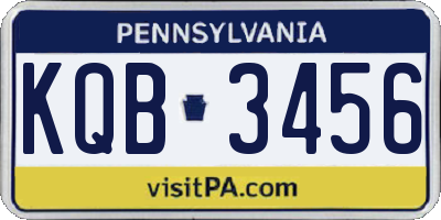 PA license plate KQB3456