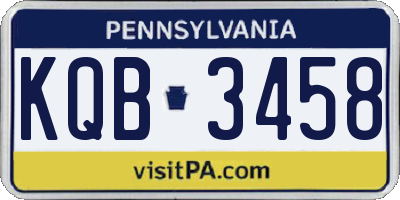 PA license plate KQB3458