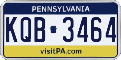 PA license plate KQB3464