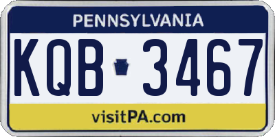 PA license plate KQB3467
