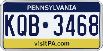 PA license plate KQB3468