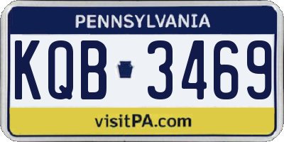 PA license plate KQB3469