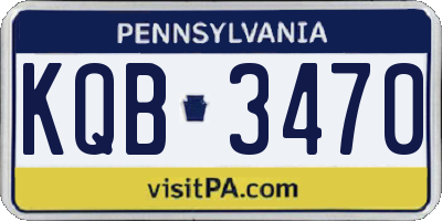 PA license plate KQB3470