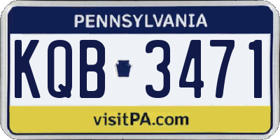 PA license plate KQB3471