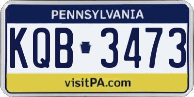 PA license plate KQB3473