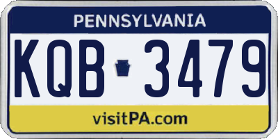 PA license plate KQB3479