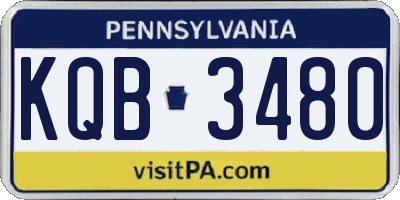 PA license plate KQB3480