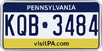PA license plate KQB3484