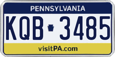 PA license plate KQB3485