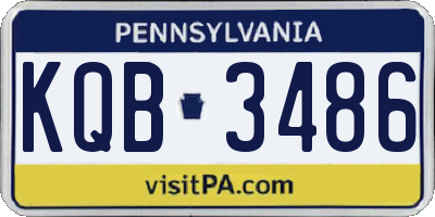 PA license plate KQB3486