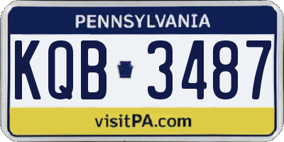PA license plate KQB3487